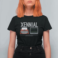 Xennial Typewriter and Computer Screen T Shirt For Women Analog Childhood Digital Adulthood
