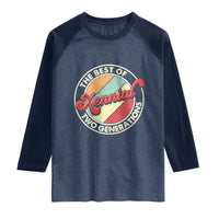 Xennial The Best of Two Generations Raglan Shirt Retro Sunset Vintage 70s Graphic