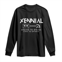 Funny Xennial Analog To Digital Long Sleeve Shirt Cassette Tape to Internet Cynic to Optimist
