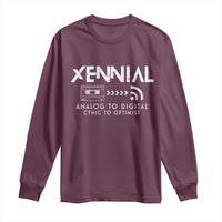 Funny Xennial Analog To Digital Long Sleeve Shirt Cassette Tape to Internet Cynic to Optimist