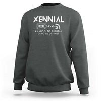Funny Xennial Analog To Digital Sweatshirt Cassette Tape to Internet Cynic to Optimist