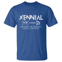 Funny Xennial Analog To Digital T Shirt Cassette Tape to Internet Cynic to Optimist