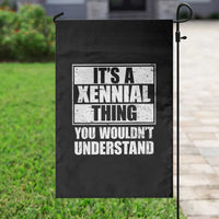 It's A Xennial Thing You Wouldn't Understand Garden Flag Distressed Retro Graphic