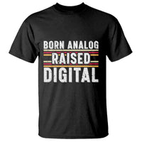 Born Analog Raised Digital T Shirt Vintage Sunset Retro Tech Graphic