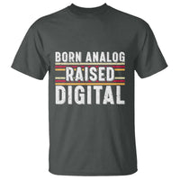 Born Analog Raised Digital T Shirt Vintage Sunset Retro Tech Graphic