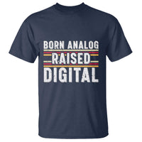 Born Analog Raised Digital T Shirt Vintage Sunset Retro Tech Graphic
