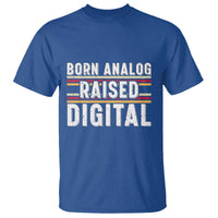Born Analog Raised Digital T Shirt Vintage Sunset Retro Tech Graphic