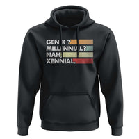 Gen X Millennial Nah Xennial Hoodie Retro Sunset Striped Typography Graphic