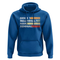 Gen X Millennial Nah Xennial Hoodie Retro Sunset Striped Typography Graphic