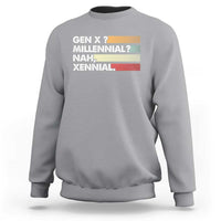 Gen X Millennial Nah Xennial Sweatshirt Retro Sunset Striped Typography Graphic