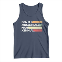 Gen X Millennial Nah Xennial Tank Top Retro Sunset Striped Typography Graphic