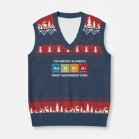 Xennial The Perfect Elements From Two Generations V-Neck Knit Sweater Vest Periodic Table Science Graphic