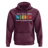 Xennial The Perfect Elements From Two Generations Hoodie Periodic Table Science Graphic