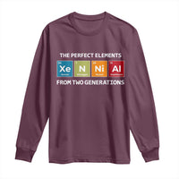 Xennial The Perfect Elements From Two Generations Long Sleeve Shirt Periodic Table Science Graphic
