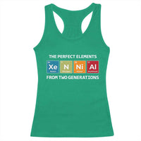 Xennial The Perfect Elements From Two Generations Racerback Tank Top Periodic Table Science Graphic