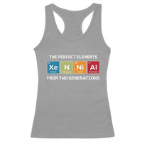 Xennial The Perfect Elements From Two Generations Racerback Tank Top Periodic Table Science Graphic