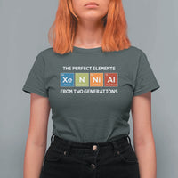 Xennial The Perfect Elements From Two Generations T Shirt For Women Periodic Table Science Graphic