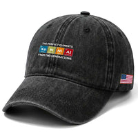 Xennial The Perfect Elements From Two Generations Washed Cotton Baseball Cap Periodic Table Science Graphic
