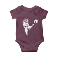 Vintage Sketch Soccer Cat Graphic Baby Onesie Kitten Kicking Football Sports Lover