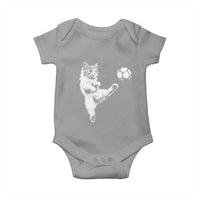 Vintage Sketch Soccer Cat Graphic Baby Onesie Kitten Kicking Football Sports Lover