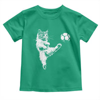 Vintage Sketch Soccer Cat Graphic Toddler T Shirt Kitten Kicking Football Sports Lover