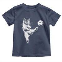 Vintage Sketch Soccer Cat Graphic Toddler T Shirt Kitten Kicking Football Sports Lover
