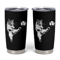 Vintage Sketch Soccer Cat Graphic Tumbler Cup Kitten Kicking Football Sports Lover
