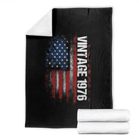 1976 Distressed American Flag Throw Blanket Patriotic 50th Birthday Graphic