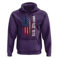 1976 Distressed American Flag Hoodie Patriotic 50th Birthday Graphic
