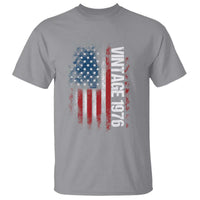 1976 Distressed American Flag T Shirt Patriotic 50th Birthday Graphic