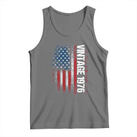1976 Distressed American Flag Tank Top Patriotic 50th Birthday Graphic