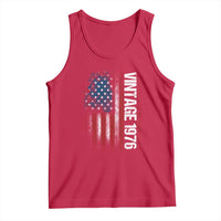 1976 Distressed American Flag Tank Top Patriotic 50th Birthday Graphic
