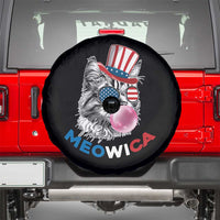 Cute American Patriotic Cat Spare Tire Cover Meowica Bubblegum 4th of July For Pet Lover