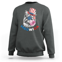 American Cat Sweatshirt Patriotic Cat Meowica Bubblegum 4th of July Funny Cat Lover - Wonder Print Shop