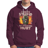 Soldier Skull Hoodie I Can Fix Stupid But It's Gonna Hurt Grumpy Veteran Skull - Wonder Print Shop