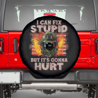 Grumpy Soldier Skull Spare Tire Cover I Can Fix Stupid But It's Gonna Hurt
