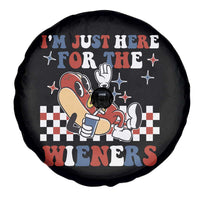 Funny 4th of July USA Party Spare Tire Cover I'm Just Here For The Wieners Hot Dog Lover