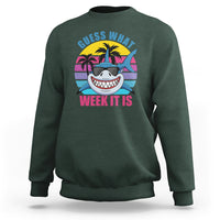 Shark Week Sweatshirt Guess What Week It Is Funny Shark Lover Summer Beach Retro - Wonder Print Shop