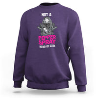 Armed Girl Sweatshirt Not A Pepper Spray Kind Of Girl American Flag Combat Boots - Wonder Print Shop
