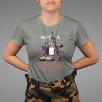 Female Veteran T Shirt Not A Pepper Spray Kind Of Girl American Flag Combat Boots - Wonder Print Shop
