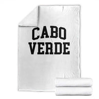 Cabo Verde Returns Home National Pride Varsity Style Throw Blanket Cape Verde Minimalist Text Graphic