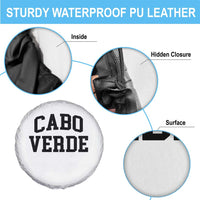 Cabo Verde Returns Home National Pride Varsity Style Spare Tire Cover Cape Verde Minimalist Text Graphic