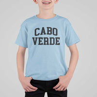 Cabo Verde Returns Home National Pride Varsity Style T Shirt For Kid Cape Verde Minimalist Text Graphic