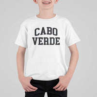Cabo Verde Returns Home National Pride Varsity Style T Shirt For Kid Cape Verde Minimalist Text Graphic