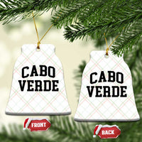 Cabo Verde Returns Home National Pride Varsity Style Ceramic Ornament Cape Verde Minimalist Text Graphic
