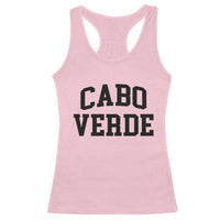 Cabo Verde Returns Home National Pride Varsity Style Racerback Tank Top Cape Verde Minimalist Text Graphic