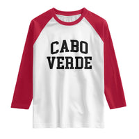 Cabo Verde Returns Home National Pride Varsity Style Raglan Shirt Cape Verde Minimalist Text Graphic