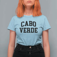 Cabo Verde Returns Home National Pride Varsity Style T Shirt For Women Cape Verde Minimalist Text Graphic