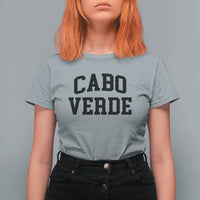 Cabo Verde Returns Home National Pride Varsity Style T Shirt For Women Cape Verde Minimalist Text Graphic
