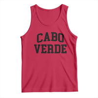 Cabo Verde Returns Home National Pride Varsity Style Tank Top Cape Verde Minimalist Text Graphic